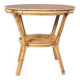 Old round rattan table, vintage from the 70s - 80s. Small table, or side table.