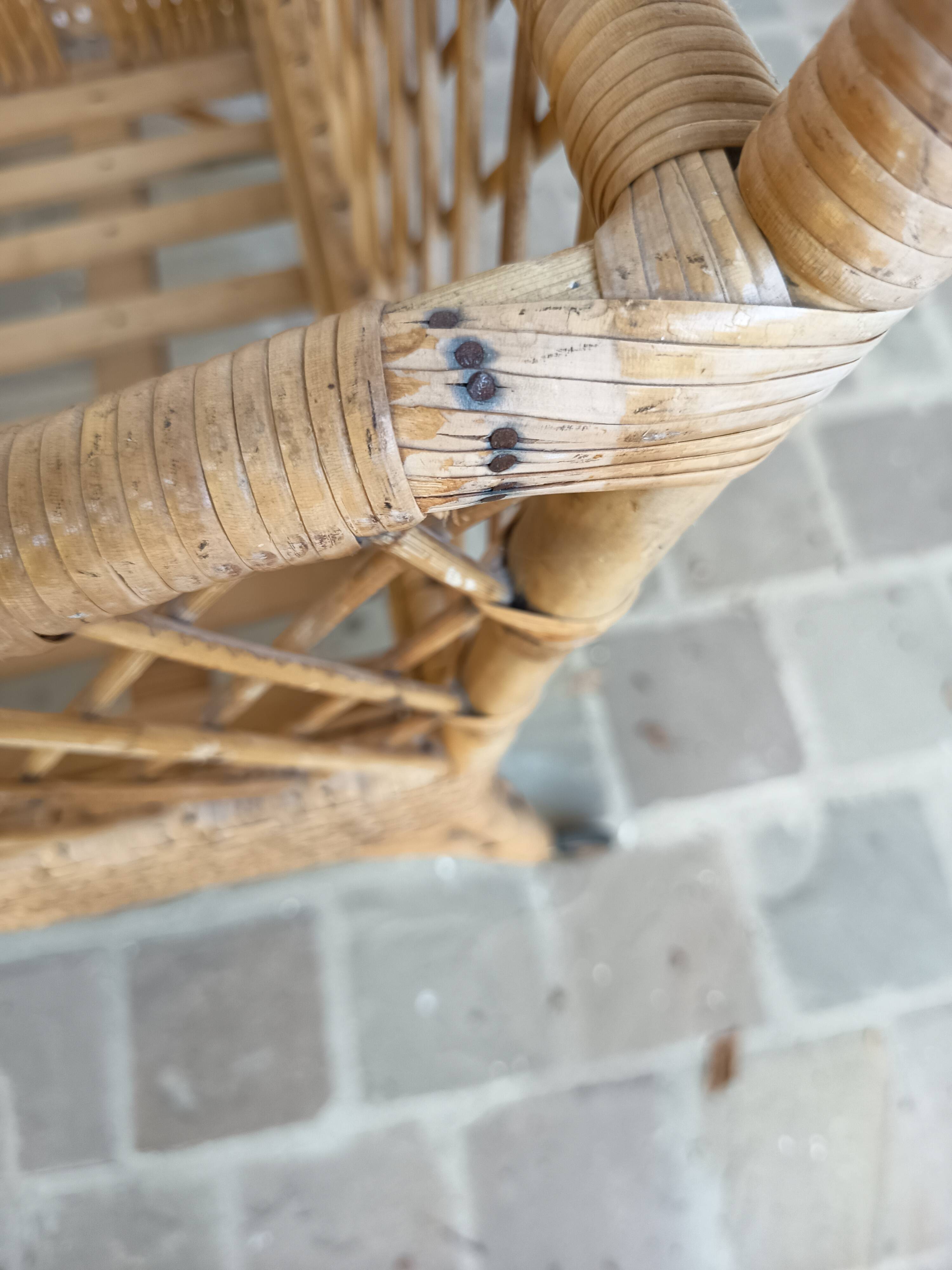 Vintage rattan cradle