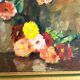 Oil on canvas still life bouquet of flowers