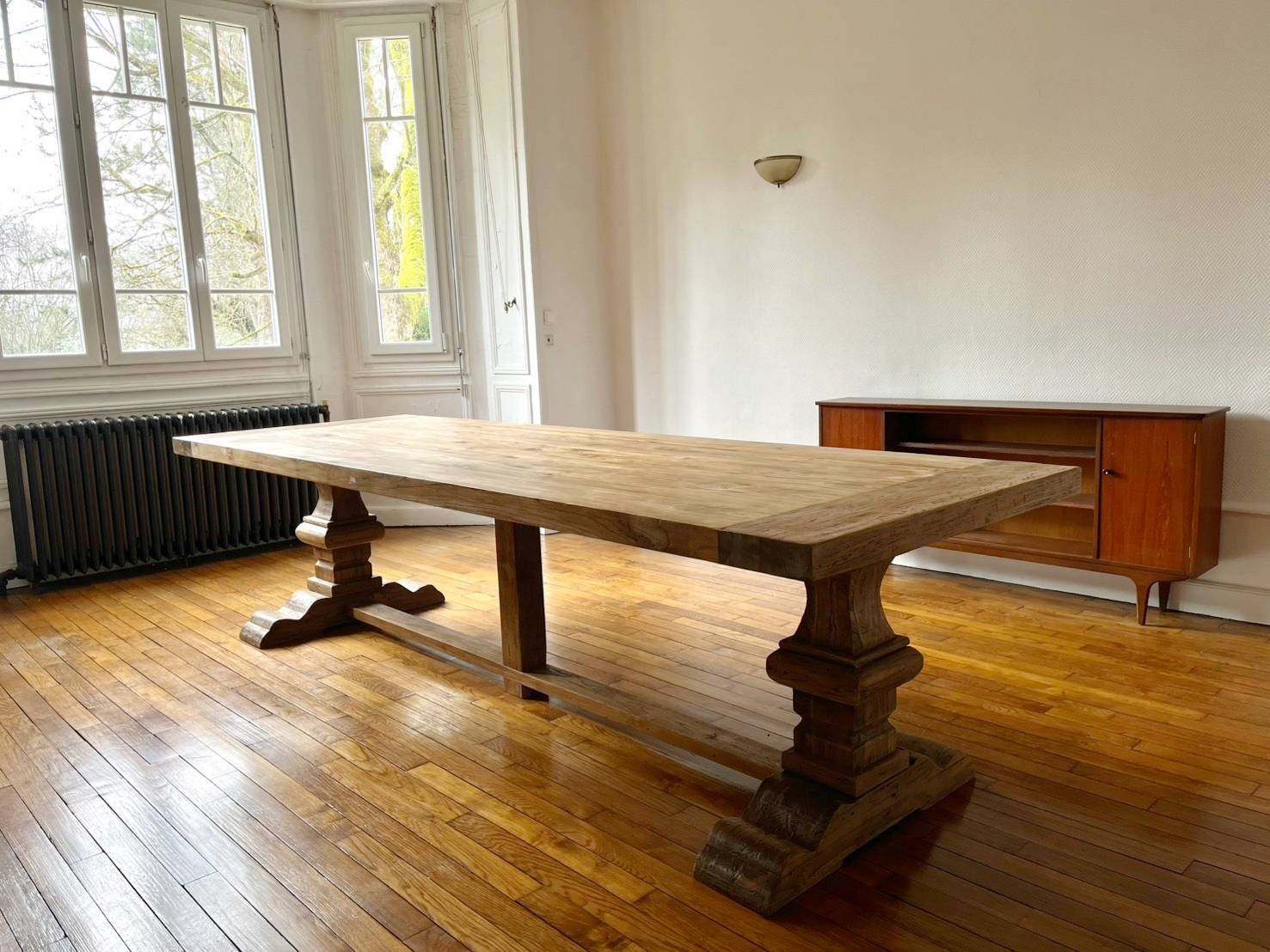 Monastery table Spirito in solid oak - length 280 cm