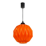 1960s design pendant/chandelier in geometric orange opaline glass.