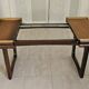 Vintage extendable dining table – sled base – modernist design