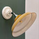Applique abat-jour vintage en opaline jaune et liserés argent