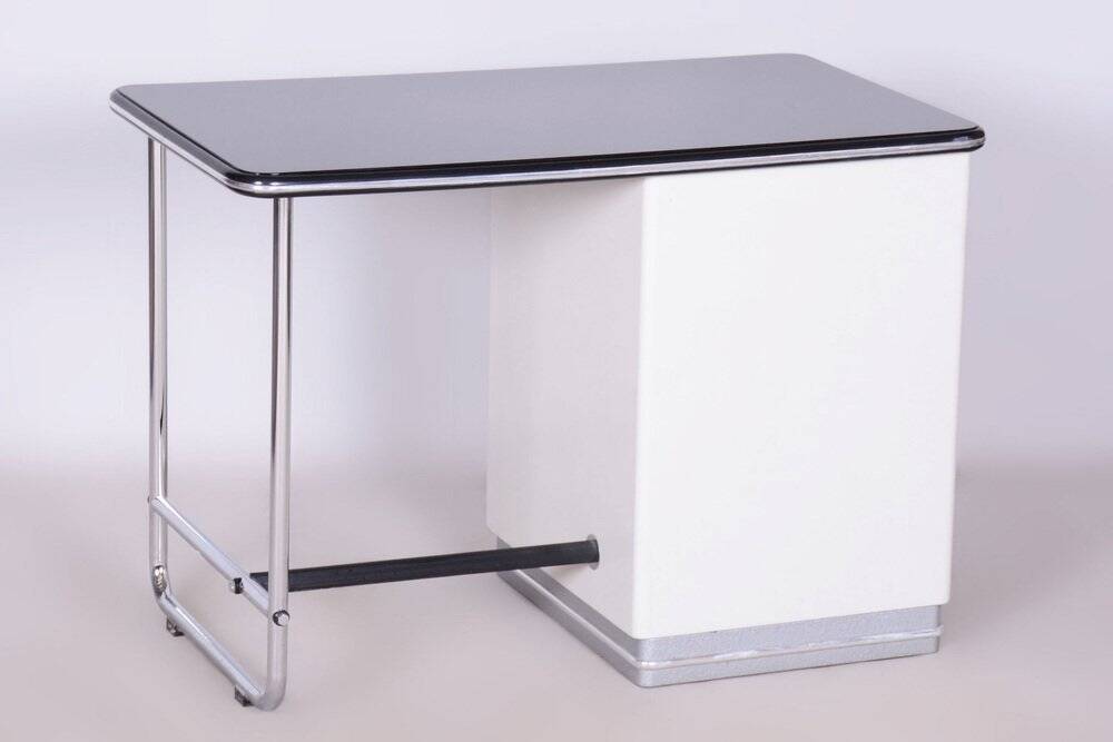 Bauhaus Writing Desk, Steel, Glass, Germany, 1940s