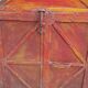 Old atypical metal workshop furniture with its original red patina