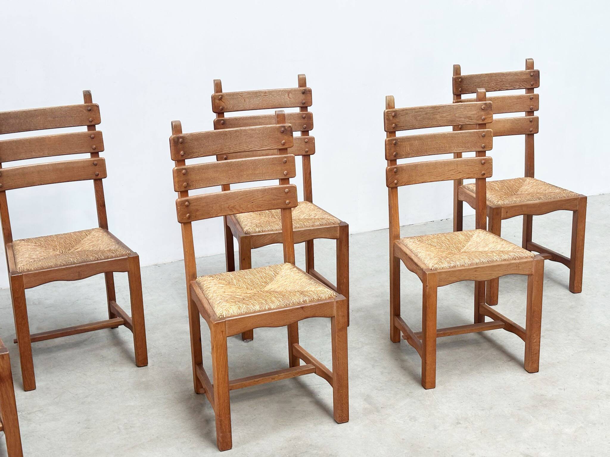 Set of six French dining chairs