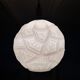 Glass sphere pendant light with teak, danish design, 70s