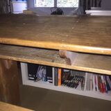 Desk school wood with bench insert