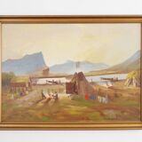 Peinture « The Riverside Camp », design scandinave, 19e siècle, de Vilhelm Oskar Engström
