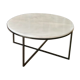 Ibiza white marble circular coffee table - 90 cm D