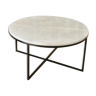Ibiza white marble circular coffee table - 90 cm D