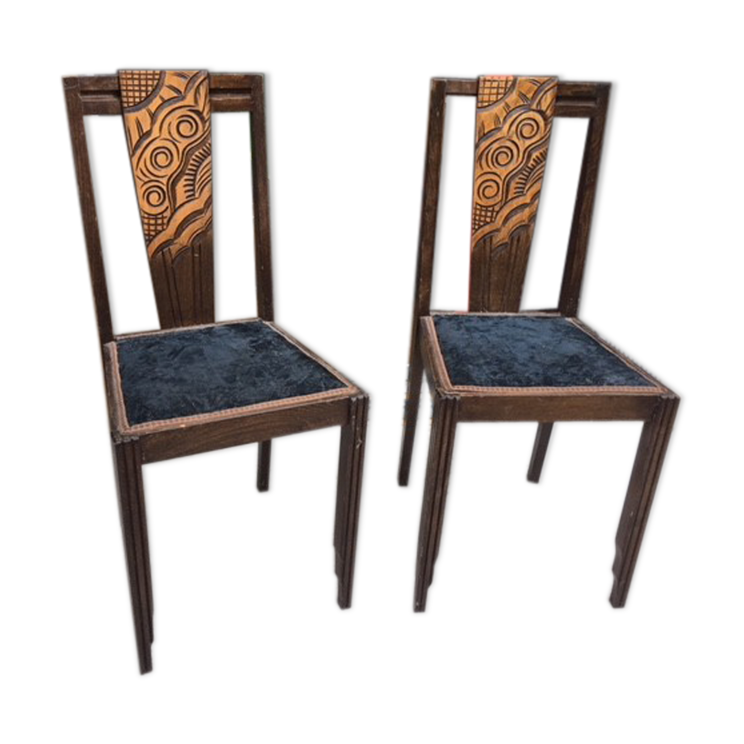 Pair of perfecta patented art deco chairs