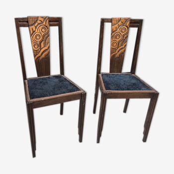 Pair of perfecta patented art deco chairs
