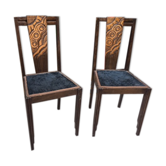 Pair of perfecta patented art deco chairs