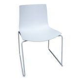 Arper design chair catifa 46 by lievore altherr molina chrome legs white shell