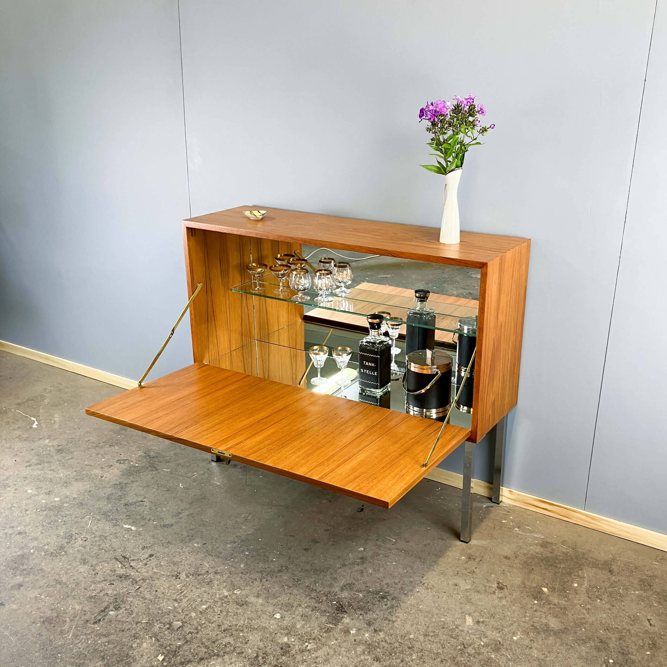 Bar cabinet, small sideboard, teak, 1960s