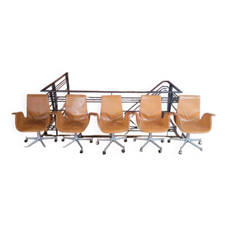5 tulip chairs by designers Preben Fabricius & Jørgen Kastholm for Kill International, 1960