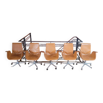 5 chaises tulipes des designers  Preben Fabricius & Jørgen Kastholm pour Kill International, 1960