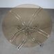 Round chrome and glass dining table / Italy, 1980s