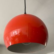 Space Age orange metal pendant light