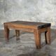 Petit banc en teck ancien rectangulaire quadripode d'Indonésie H20 L45