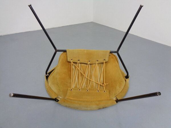 Danish Suede Folding Ballon Chair by Hans Olsen for Lea, 1960s