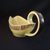 Saint Clément yellow and brown earthenware sauce boat A083