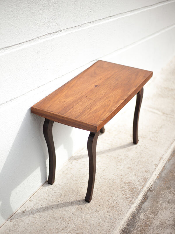 table Vintage, table Bois Pieds Galbés, table D'appoint, table basse, table Rectangulaire, Salon