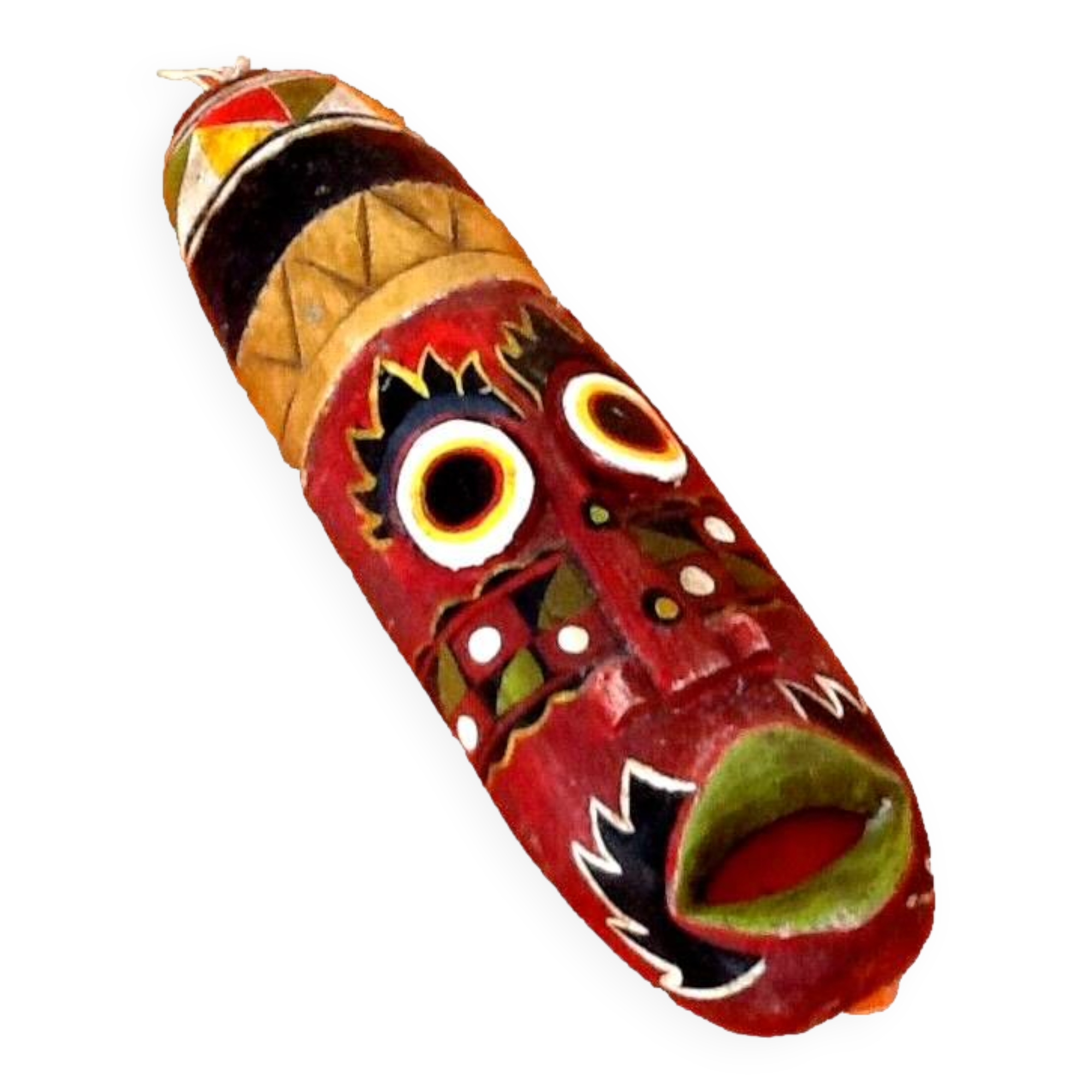 African / Tribal hanging mask (large model) Carved and colored wood