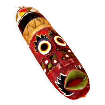 Masque à suspendre  Africain / Tribal (grand modèle)  Bois sculpté et coloré