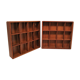 Two wall shelves with vintage solid wood compartments 80s