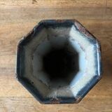 Antique enamelled cast iron vase