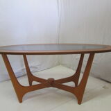 Oval teak coffee table