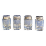 Individual salt shakers in 800 silver with two hallmarks and fluted crystal