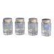Individual salt shakers in 800 silver with two hallmarks and fluted crystal