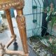 Antique piano stool in gilded wood, Louis XVI style.