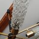 Arlus vintage brass and glass chandelier 6 lights