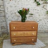Commode art déco en chêne sablée