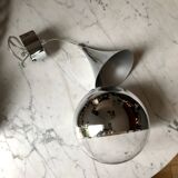 2 Glass and chrome drop pendants