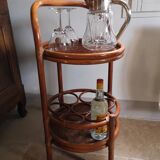 Rattan castor trolley