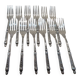12 silver-plated lunch forks with Manulor Russian-style handles