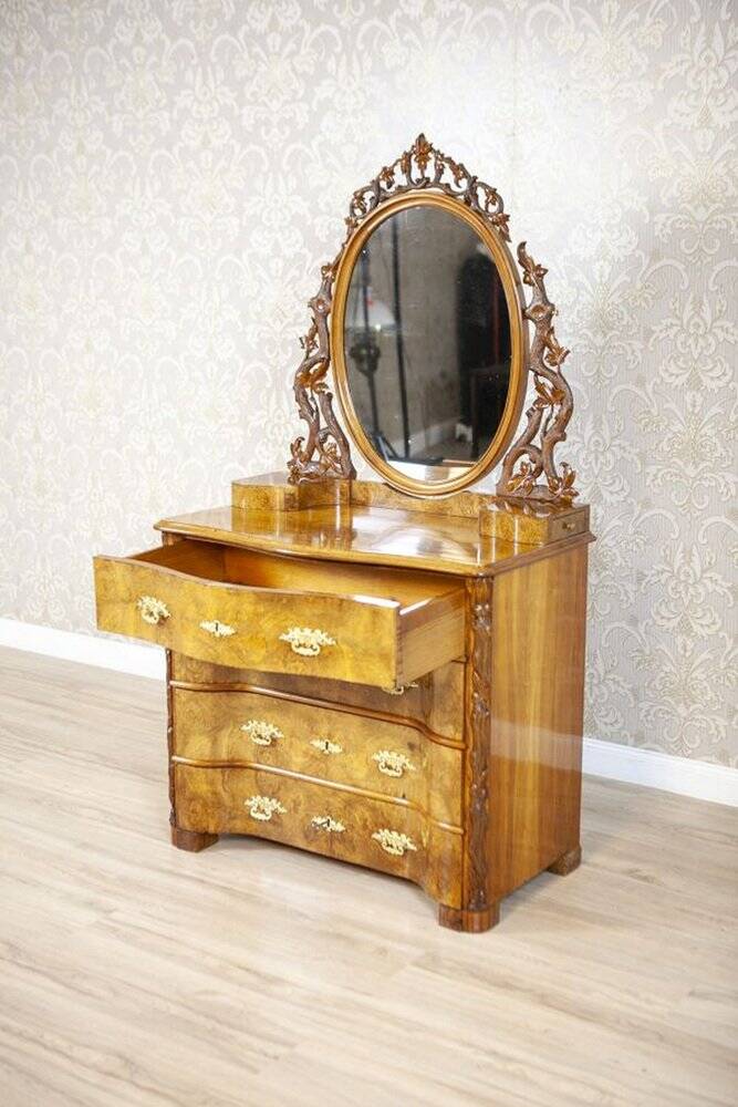 Antique Louis Philippe Vanity Table in Walnut, 1890s