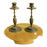 Pair of bronze candlesticks