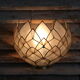 Wall mounted wall light down Pearl and brass, vintage