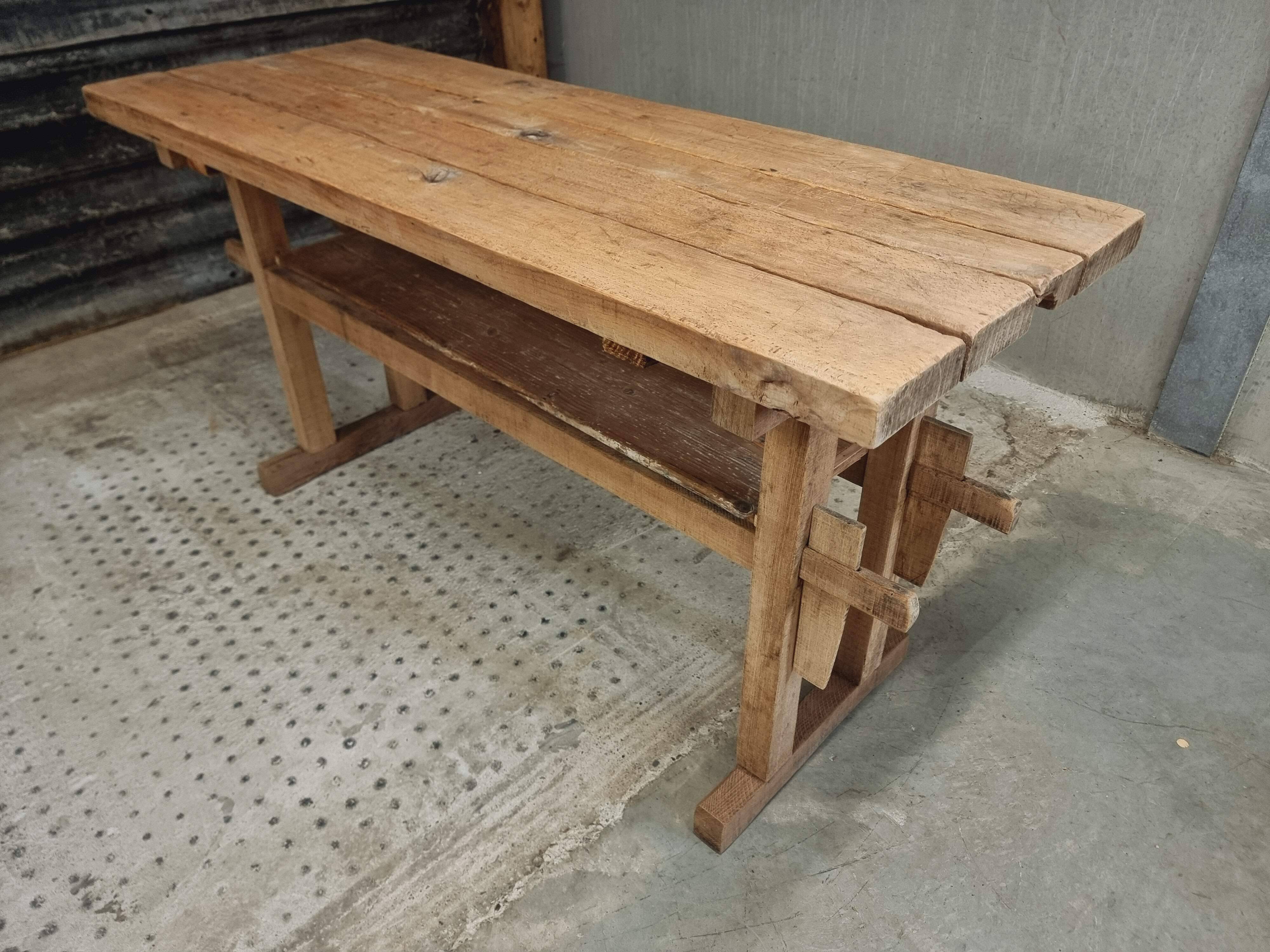 Old workbench side table bathroom furniture oak/beech 60x160cm