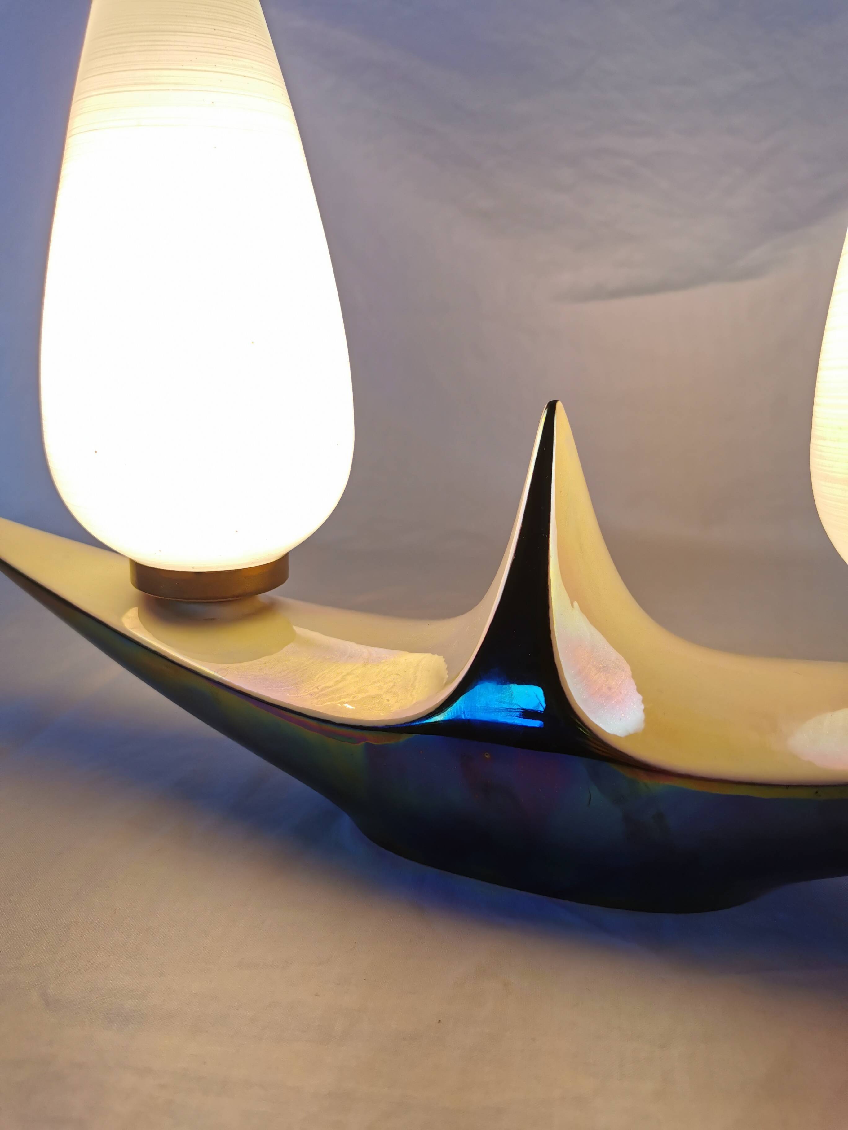 Verceram ceramic lamp, 1950, France.