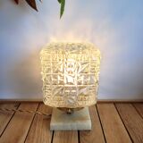 Vintage lamp diamond globe brass and onyx