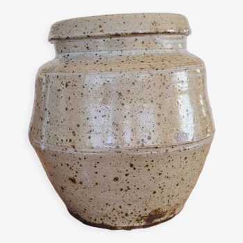 Vase / pot grès pyrité