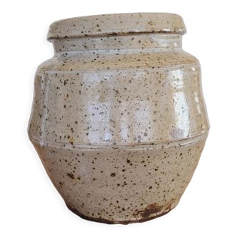 Vase / pot grès pyrité