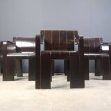 Set of 6 Vintage Strip Dining Chairs by Gijs Bakker for Castelijn, 1970s